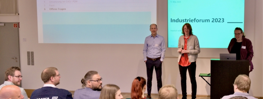 Philipp Abel & Alexandra Brisch von Eppendorf auf dem Industrieforum 2023 zum Thema "Produkte schneller entwickeln"